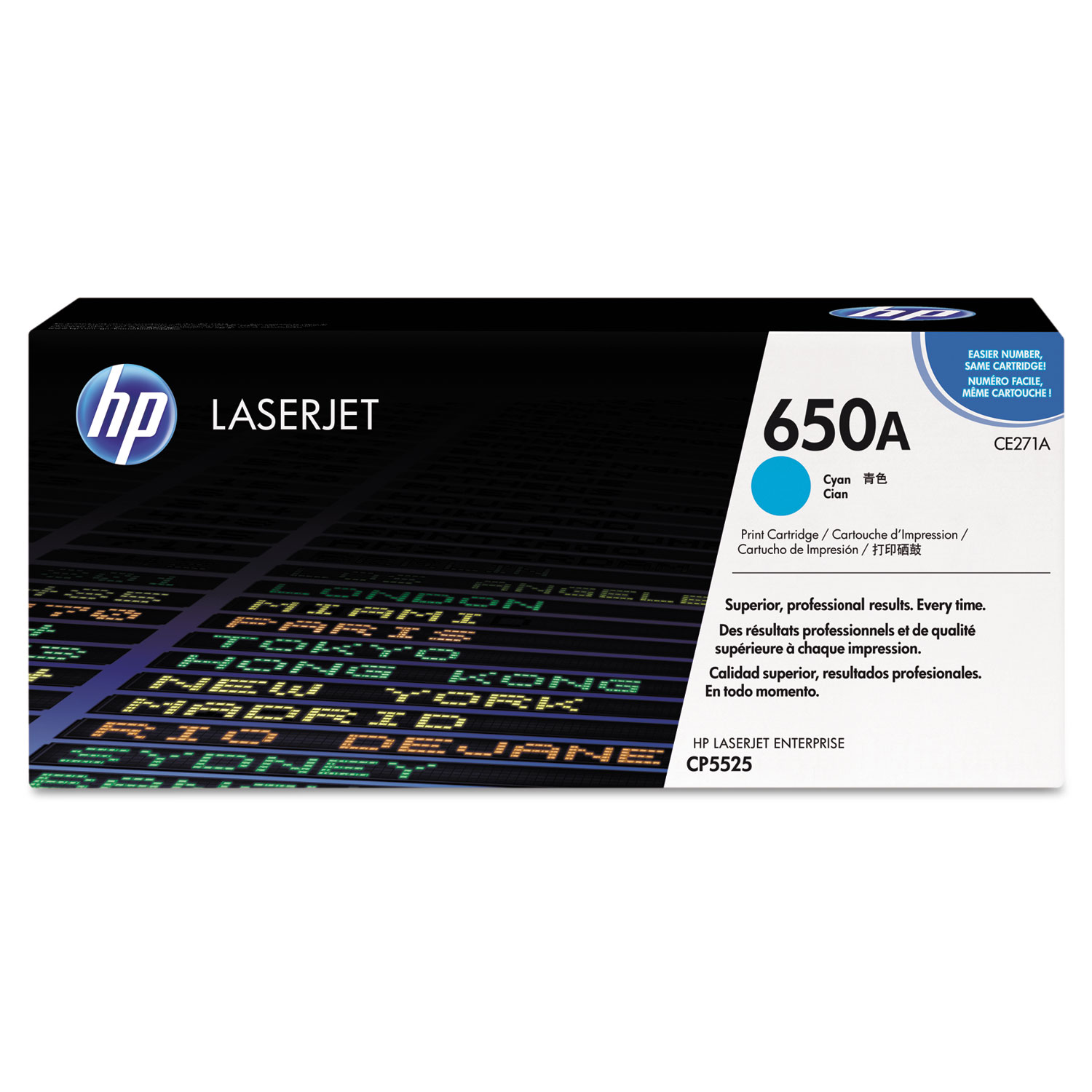 Toner HP CE271A (650A) Original para CP5525 / M750 / CP5520 / CP5525dn / CP5525n / M750dn / M750n / M750xh / CP5525xh Ciano Lacrado com NF e Garantia