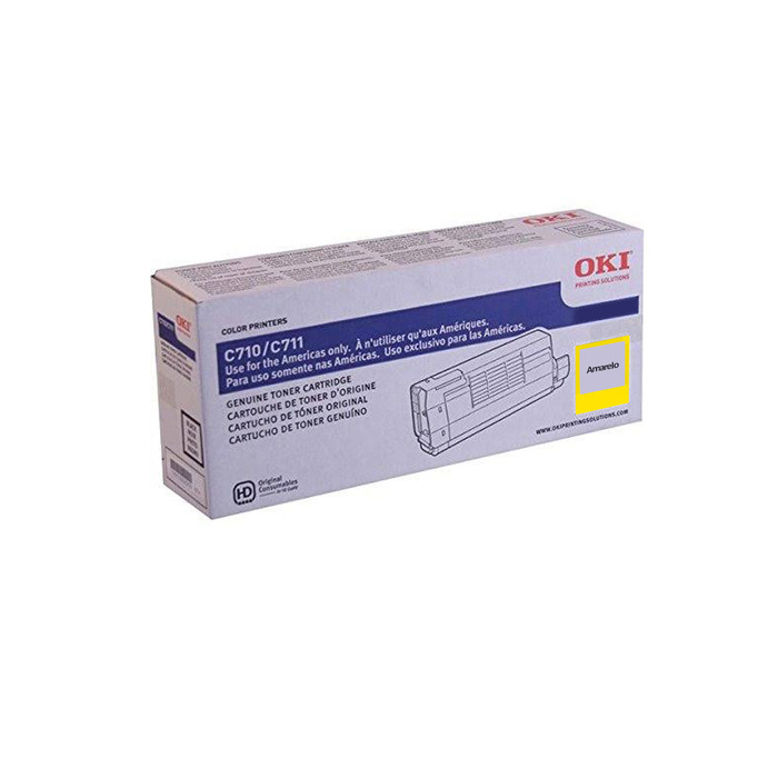Toner Okidata 44318601 Original para C711 / C711WT Amarelo Lacrado com NF e Garantia de 1 Ano