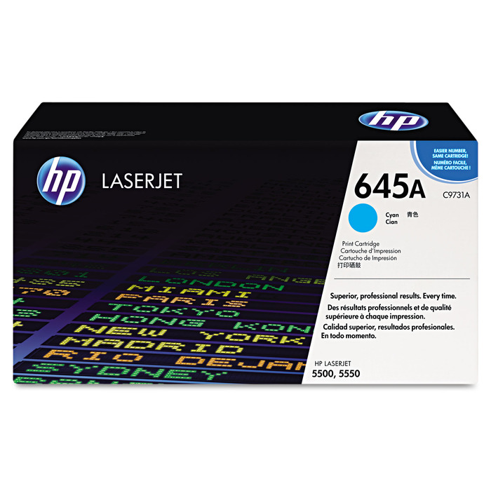 Toner HP C9731A (645A) Original para 5500 / 5550 / 5500dn / 5500dtn / 5500n / 5500hdn / 5550dn / 5550dtn / 5550n / 5550hdn Ciano Lacrado e Garantia