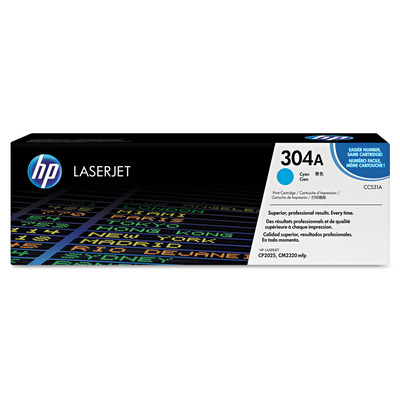 Toner HP CC531A (304A) Original para CP2025 / CM2320 / CM2320fxi / CM2320n / CM2320nf / CP2025 / CP2025dn / CP2025n / CP2025x Ciano Lacrado com NF