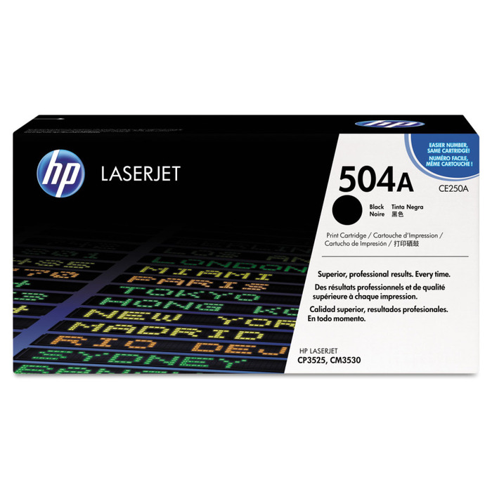 Toner HP CE250A (504A) Original para CP3525 / CM3530 / CM3530 / CM3530fs / CP3525dn / CP3525n Preto Lacrado com NF e Garantia de 1 Ano