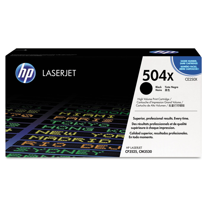 Toner HP CE250X (504X) Original para CP3525 / CM3530 / CM3530 / CM3530fs / CP3525dn / CP3525n Preto Lacrado com NF e Garantia de 1 Ano