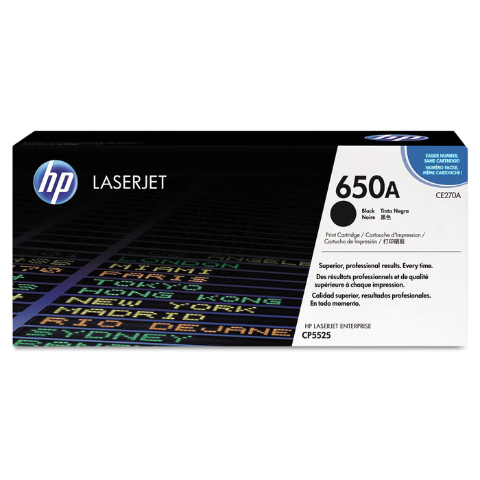 Toner HP CE270A (650A) Original para CP5525 / M750 / CP5520 / CP5525dn / CP5525n / M750dn / M750n / M750xh / CP5525xh Preto Lacrado com NF e Garantia