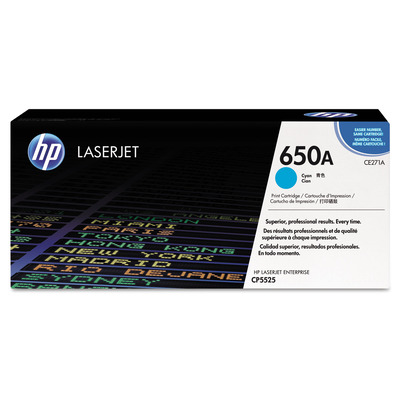 Toner HP CE271A (650A) Original para CP5525 / M750 / CP5520 / CP5525dn / CP5525n / M750dn / M750n / M750xh / CP5525xh Ciano Lacrado com NF e Garantia