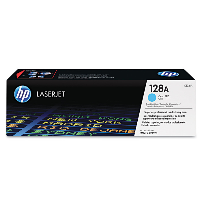 Toner HP CE321A (128A) Original para CP1525 / CM1415 / CM1415fn / MFP / CM1415fnw / MFP / CP1525nw Ciano Lacrado com NF e Garantia de 1 Ano
