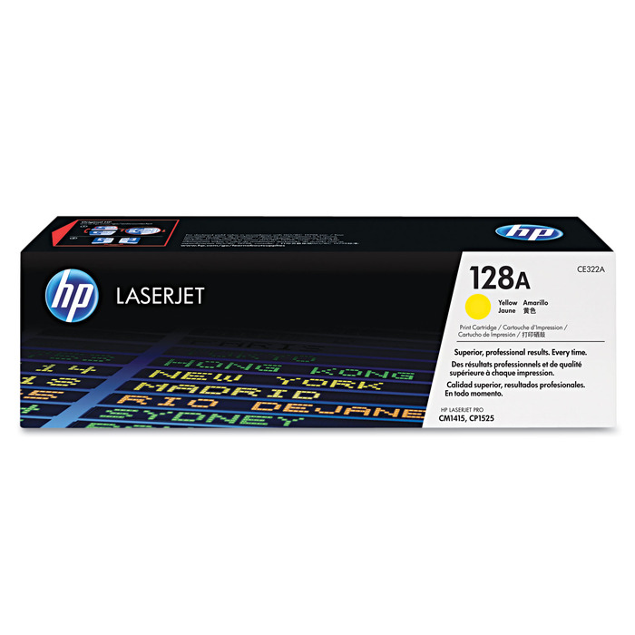 Toner HP CE322A (128A) Original para CP1525 / CM1415 / CM1415fn / MFP / CM1415fnw / MFP / CP1525nw Amarelo Lacrado com NF e Garantia de 1 Ano