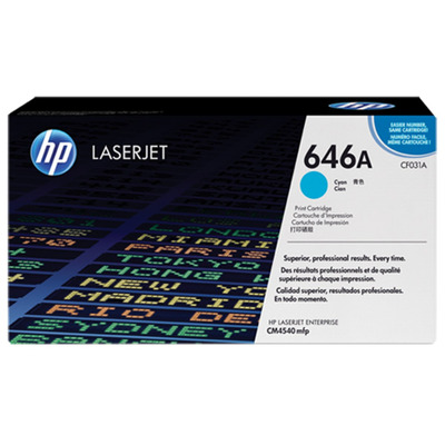 Toner HP CF031A (646A) Original para CM4540 / CM4540F / CM4540fskm MFP / CM4540 MFP Ciano Lacrado com NF e Garantia de 1 Ano