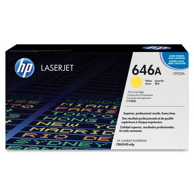 Toner HP CF032A (646A) Original para CM4540 / CM4540F / CM4540fskm MFP / CM4540 MFP Amarelo Lacrado com NF e Garantia de 1 Ano