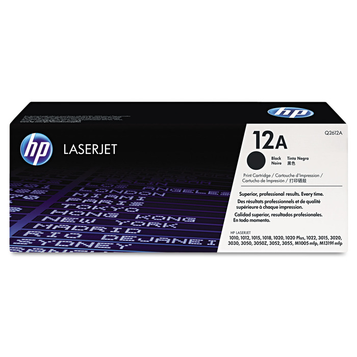 Toner HP Q2612A (12A) Original para 1010 / 1012 / 1015 / 1018 / 1020 / 1022n / 3015 / 3020 / 3030 / 3050 / 3052 / 3055 / M1005 / M1319f Lacrado com NF