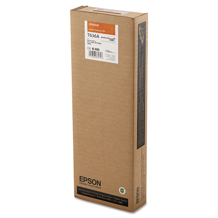 Cartucho Orange Epson T636A00 (T636A) Original para Stylus Pro 7900 / 9900 Orange Lacrado com NF e Garantia de 1 Ano