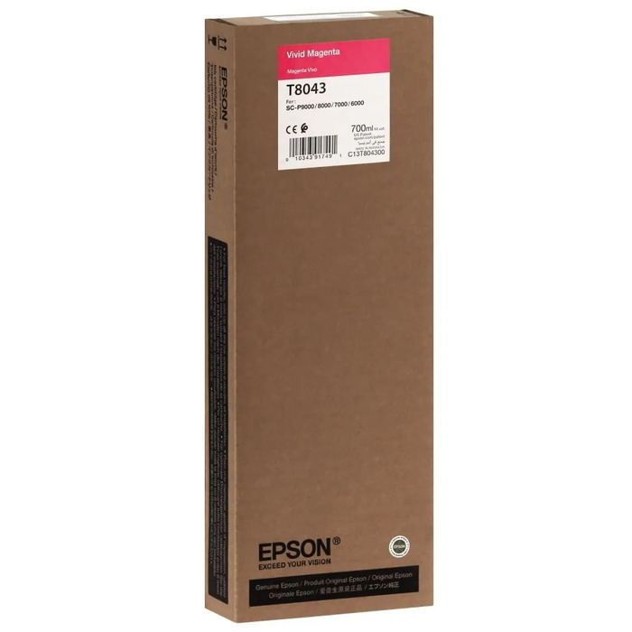 Cartucho Vívido Epson T804300 (T8043) Original para SureColor P6000 / P7000 / P8000 / P9000 Magenta Vívido Lacrado com NF e Garantia de 1 Ano