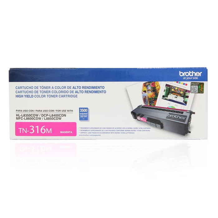 Toner Brother TN-316M (316) Original para HL-L8250CDN / L8350CDW / MFC-L8600CDW / L8850CDW Magenta Lacrado com NF e Garantia de 1 Ano