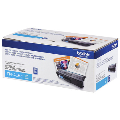 Toner Brother TN-416C (416) Original para HL-L8360CDW / MFC-L8900CDW / L9570CDW Ciano Lacrado com NF e Garantia de 1 Ano