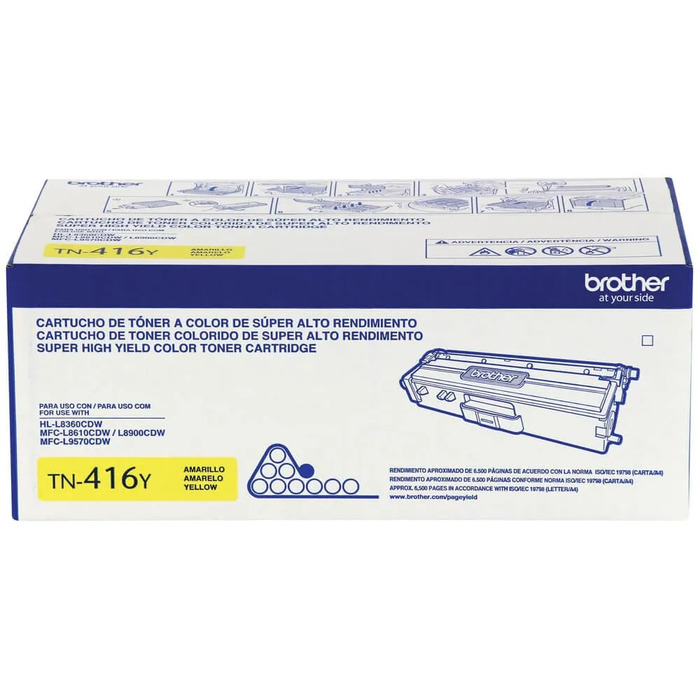 Toner Brother TN-416Y (416) Original para HL-L8360CDW / MFC-L8900CDW / L9570CDW Amarelo Lacrado com NF e Garantia de 1 Ano