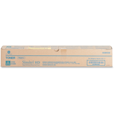 Toner Konica Minolta TN321C (A33K430) Original para Bizhub C224 / C284 / C364 / C224 / C224e / C284 / C284e / C364 / C364e Ciano Lacrado com NF