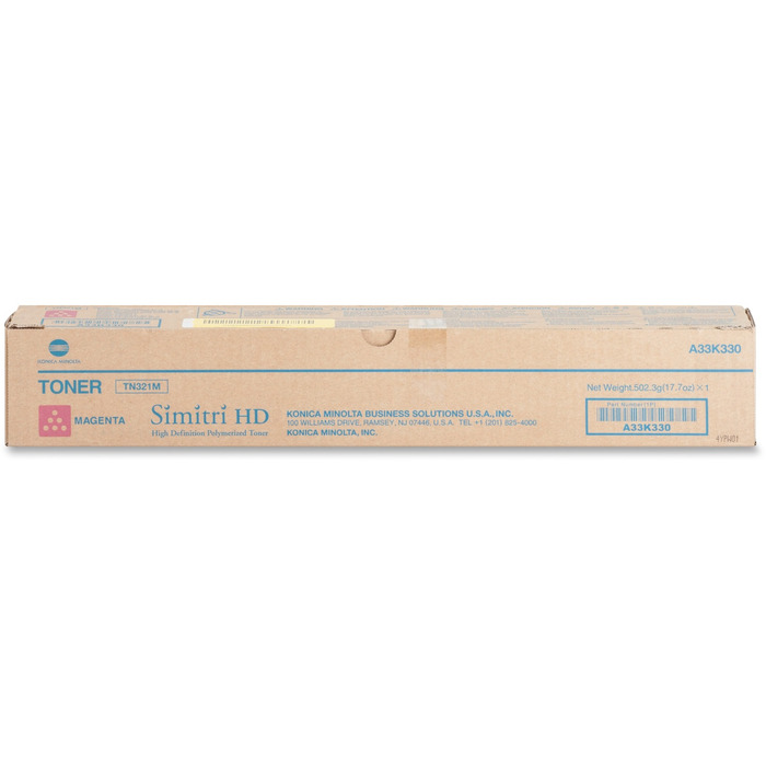 Toner Konica Minolta TN321M (A33K330) Original para Bizhub C224 / C284 / C364 / C224 / C224e / C284 / C284e / C364 / C364e Magenta Lacrado com NF