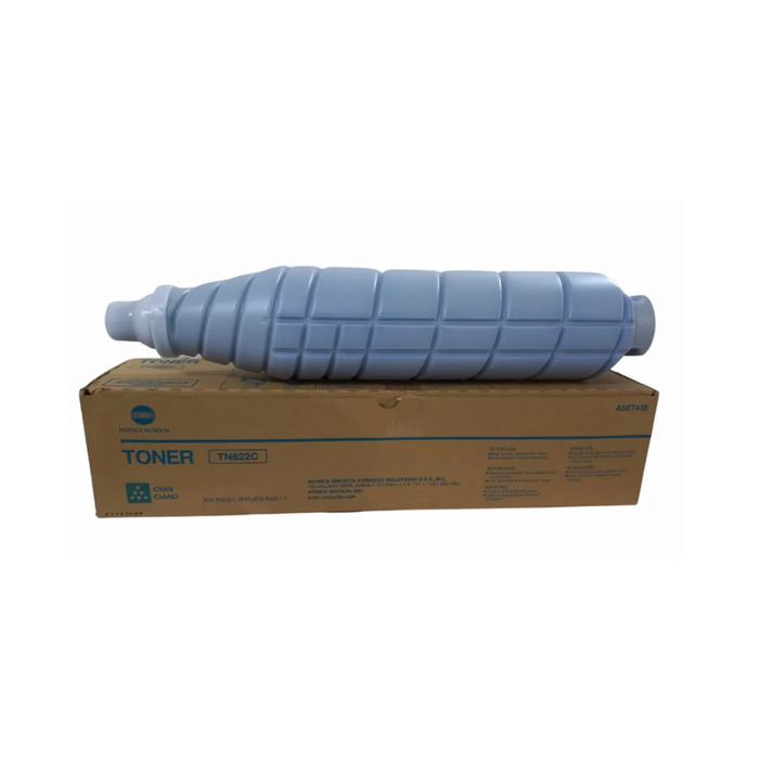 Toner Konica Minolta TN622C (A5E7430) Original para AccurioPress C4070 / C4080 / C6085 / C6100 / C1085 / C1100 Ciano Lacrado c/ NF e Garantia de 1 Ano