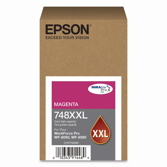 Cartucho Epson T748XXL320 (748XXL) Original para WF-6090 / WF-6590 / WF-6090 / WF-6590 Magenta Lacrado com NF e Garantia de 1 Ano