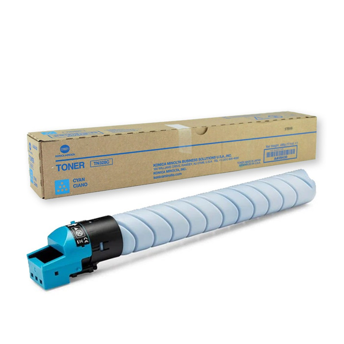 Toner Konica Minolta TN328C (AAV8430) Original para Bizhub C250i / C300i / C360i / C250i / C251i / C300i / C301i / C360i / C361i Ciano Lacrado com NF